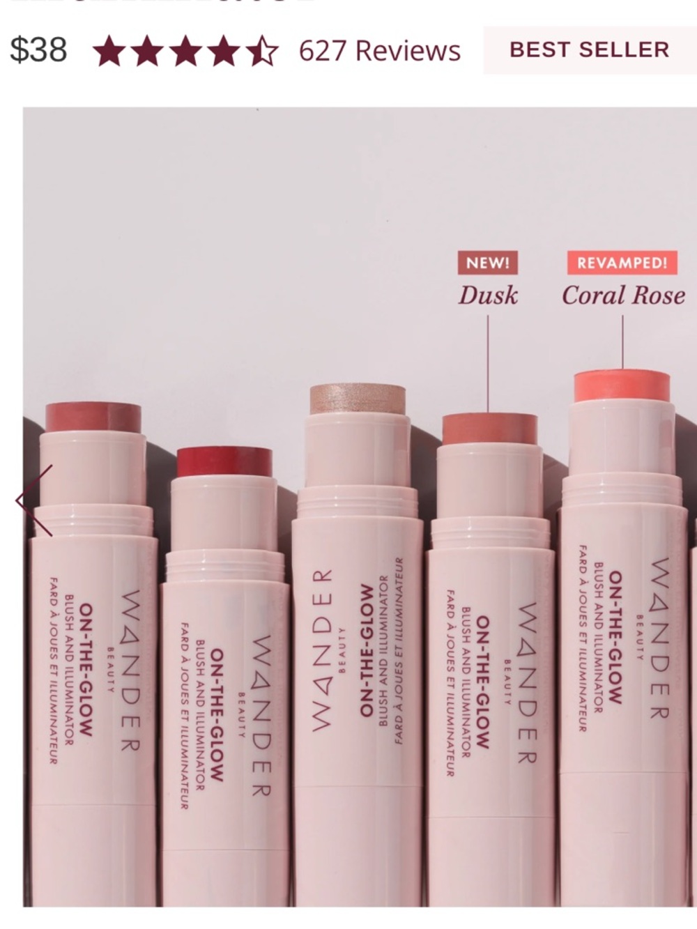 Wander Beauty On-the-Glow Blush and Illuminator - Coral Rose - Picture 4 of 6